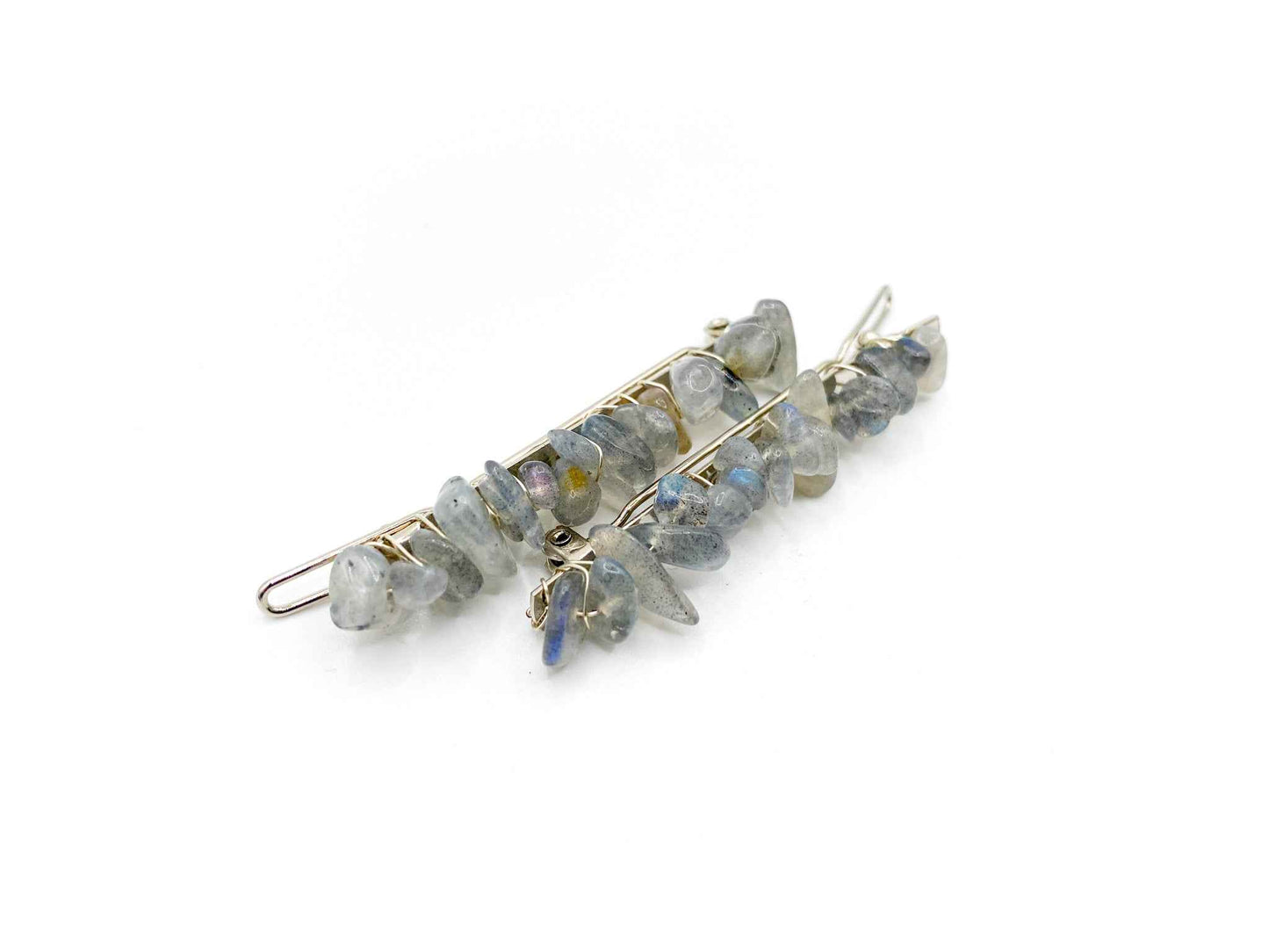 Labradorite Hair Barrette - 2.5in. | Crystal Hair Accessories - Bridal Hair, Boho Hair Pieces