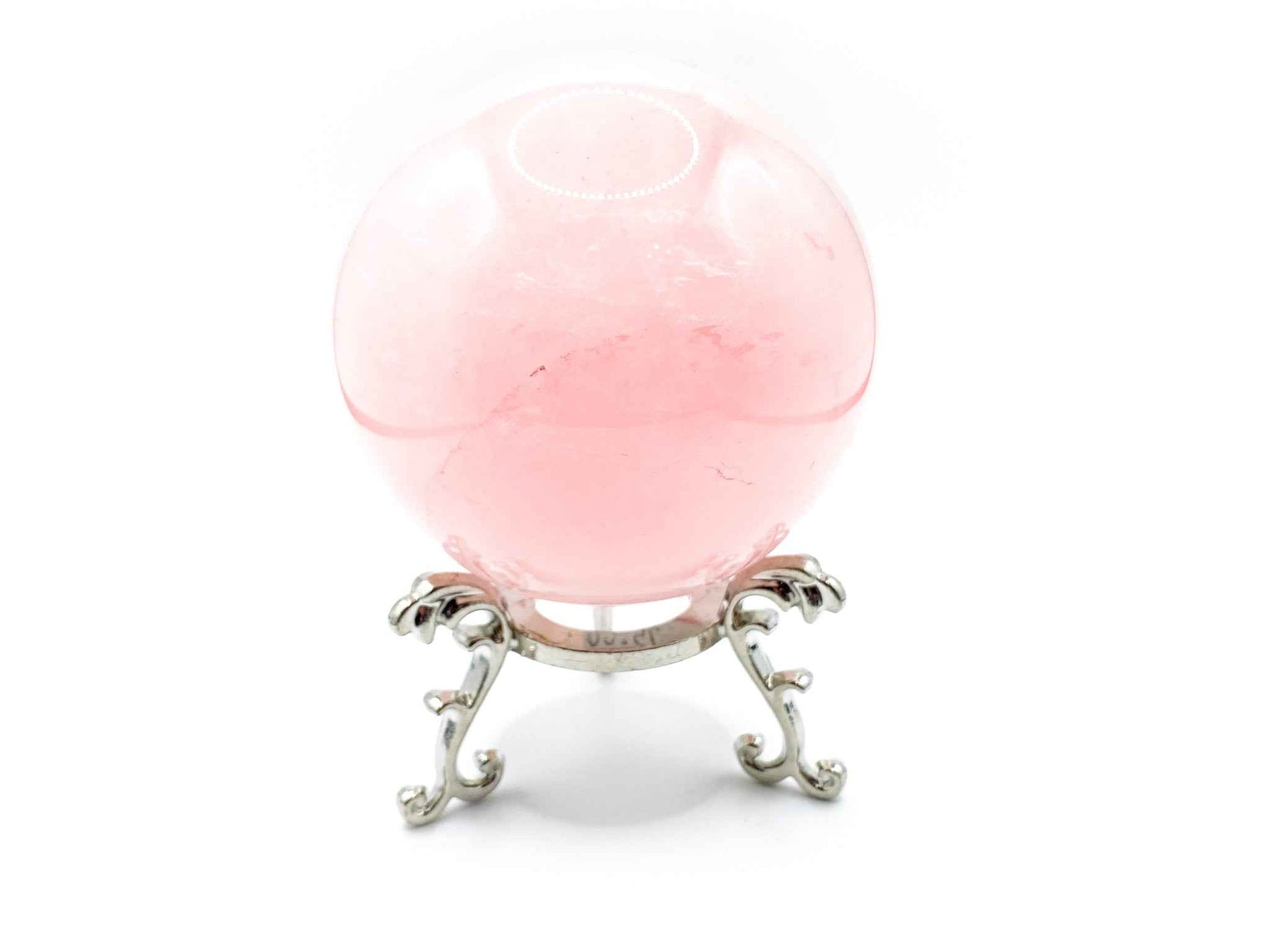 Large Fleur De Lis Flower Sphere Stand for Crystal Display | Antique Silver