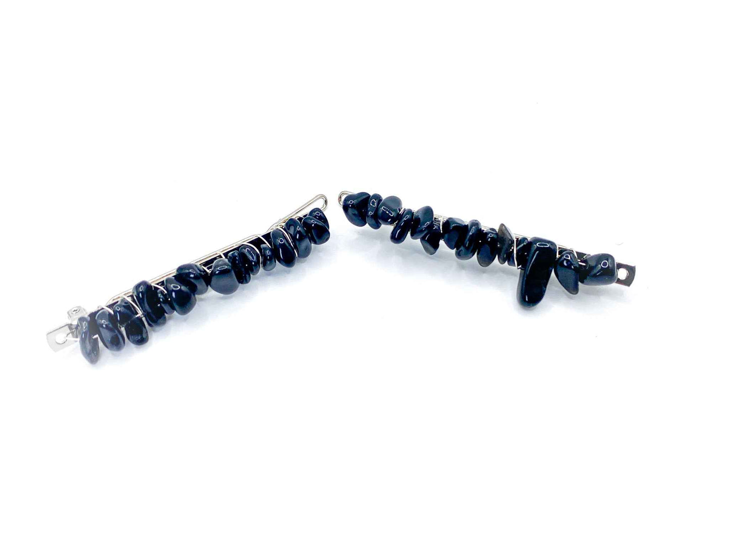 Obsidian Hair Barrette - 2.5in. | Crystal Hair Accessories - Bridal Hair, Boho Hair Pieces
