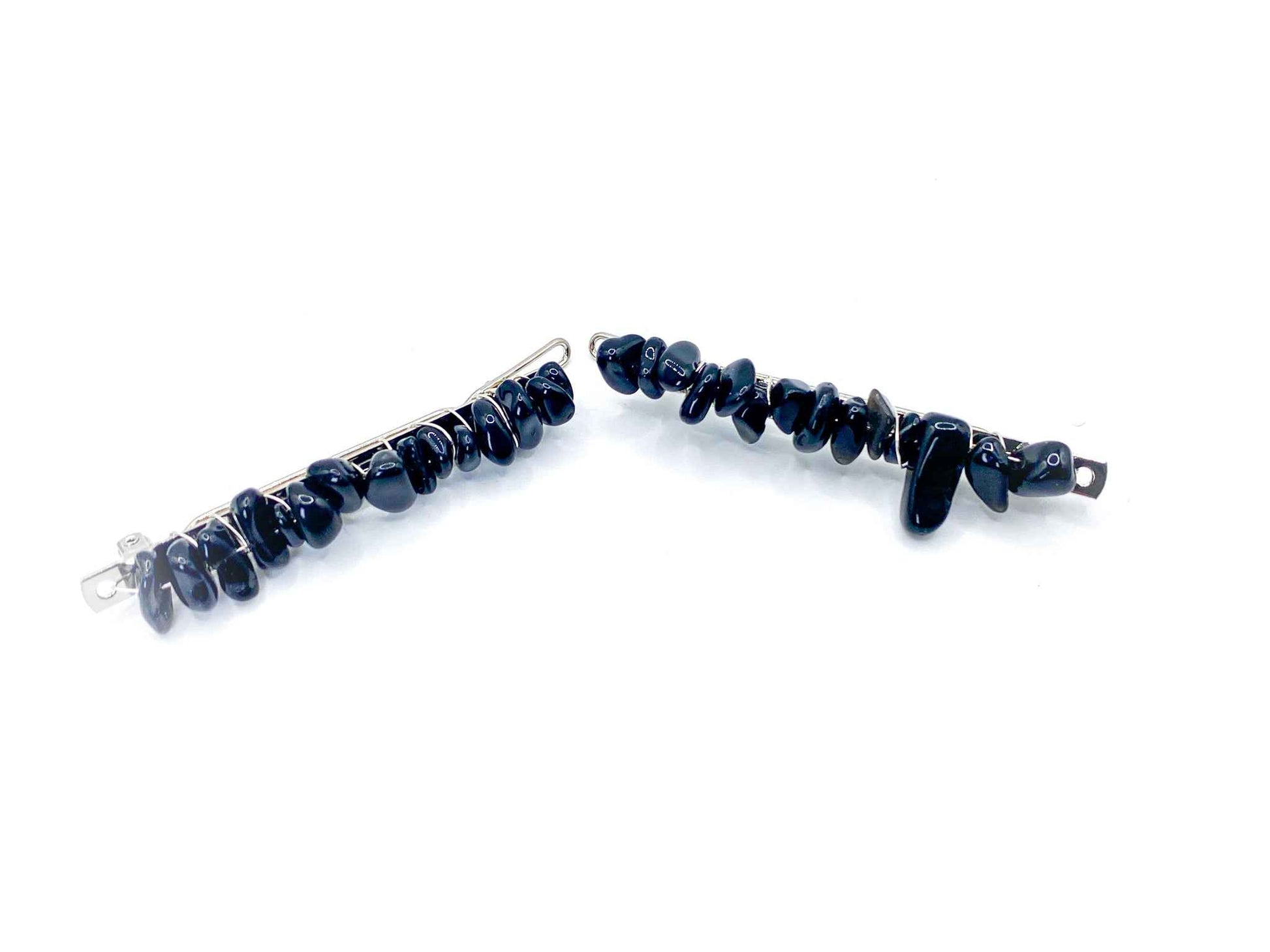 Obsidian Hair Barrette - 2.5in. | Crystal Hair Accessories - Bridal Hair, Boho Hair Pieces