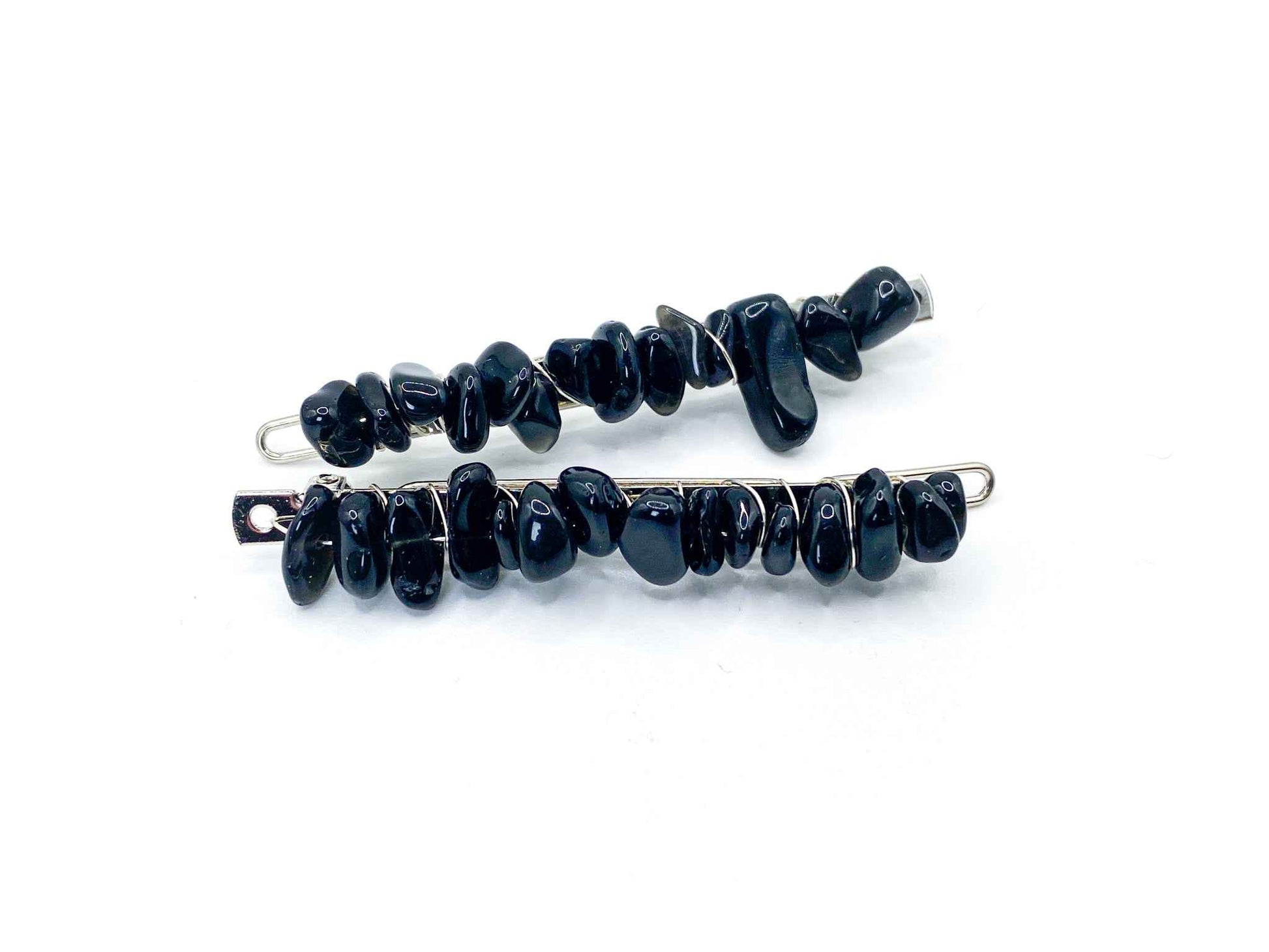 Obsidian Hair Barrette - 2.5in. | Crystal Hair Accessories - Bridal Hair, Boho Hair Pieces