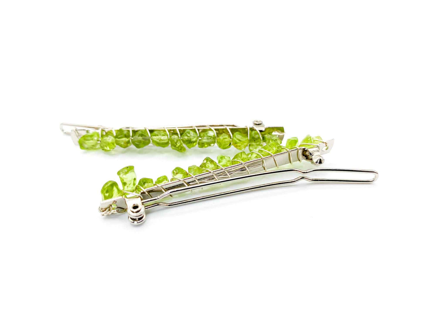 Peridot Hair Barrette - 2.5in. | Crystal Hair Accessories - Bridal Hair, Boho Hair Pieces