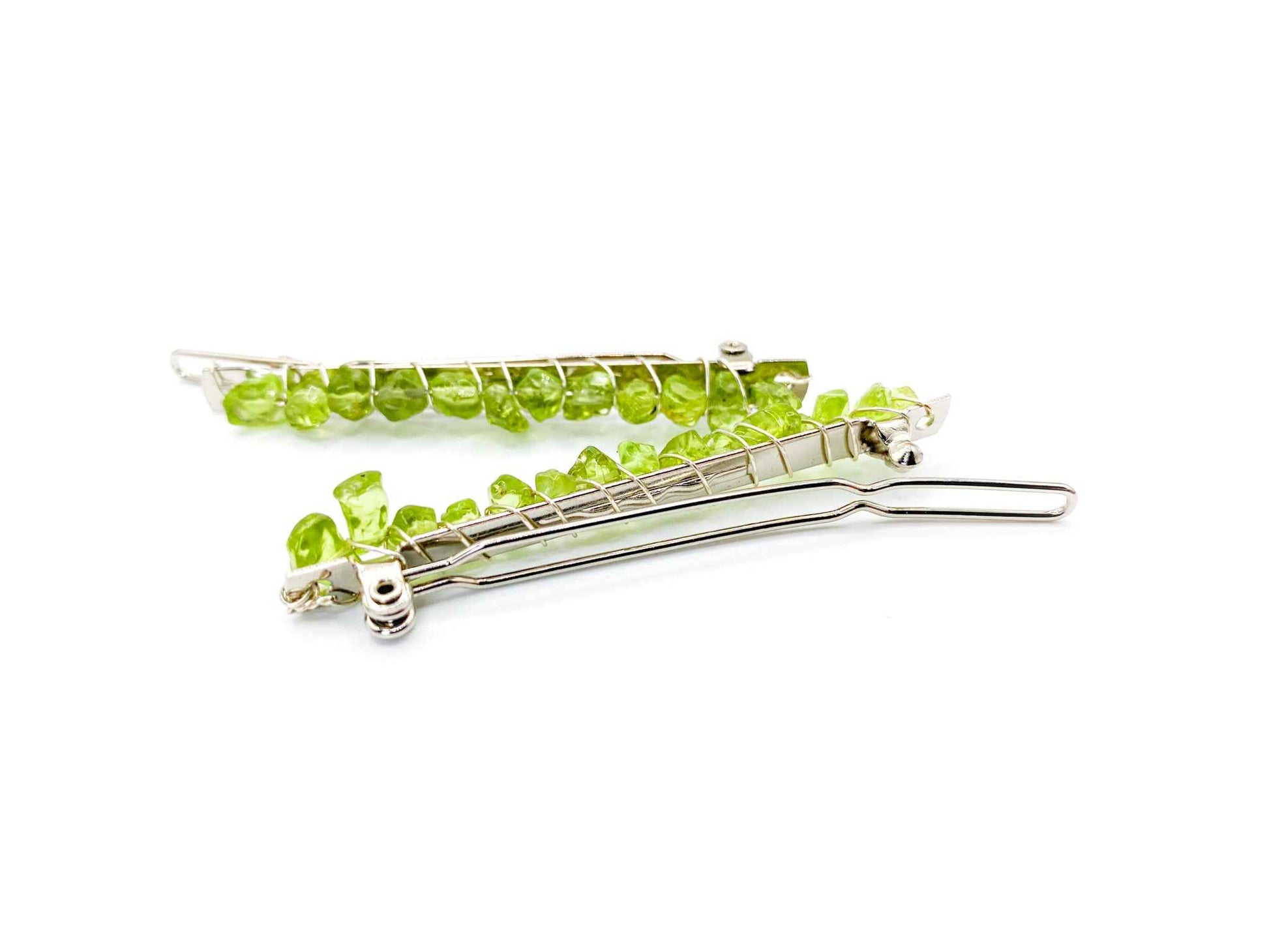 Peridot Hair Barrette - 2.5in. | Crystal Hair Accessories - Bridal Hair, Boho Hair Pieces