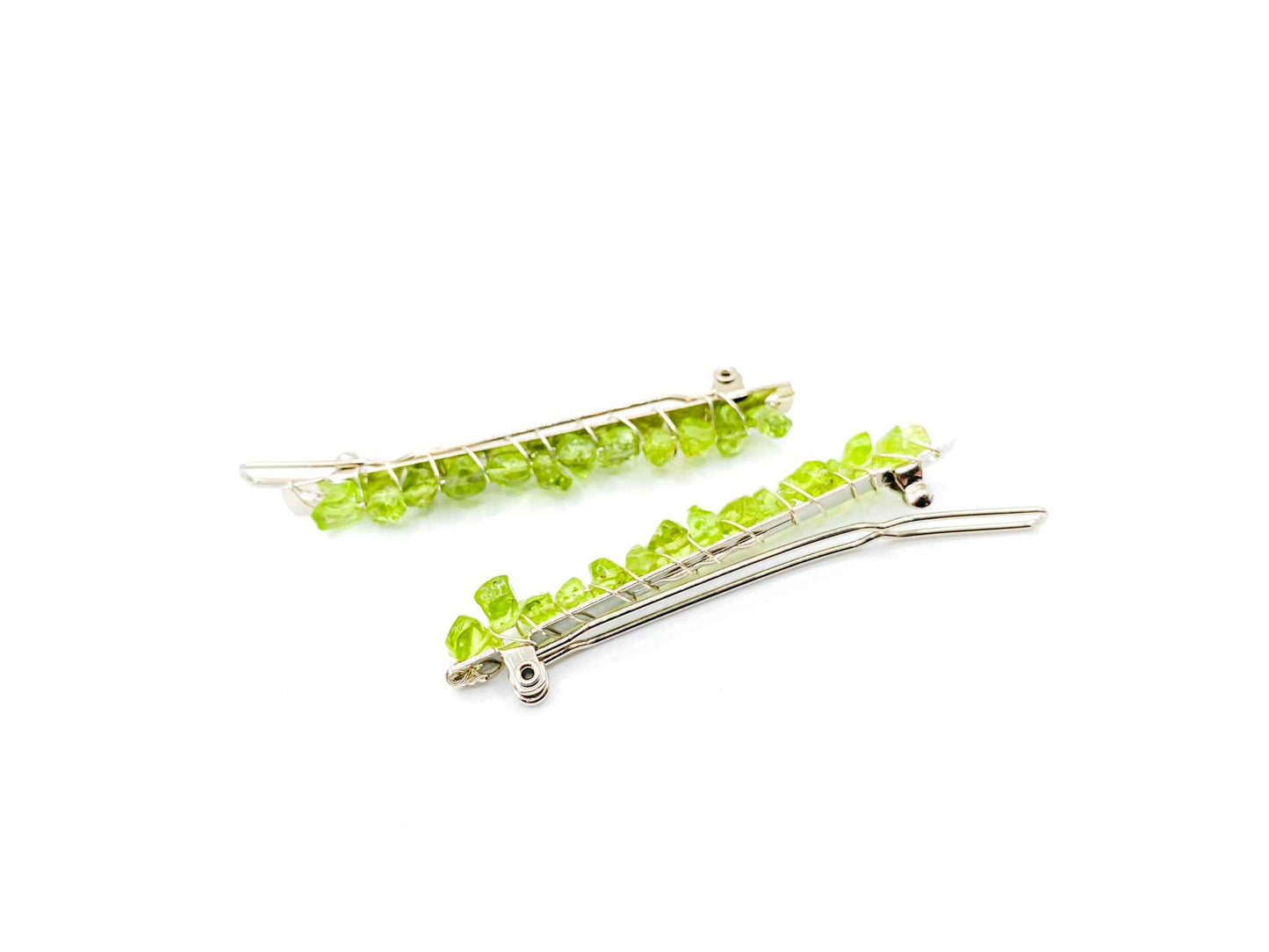 Peridot Hair Barrette - 2.5in. | Crystal Hair Accessories - Bridal Hair, Boho Hair Pieces