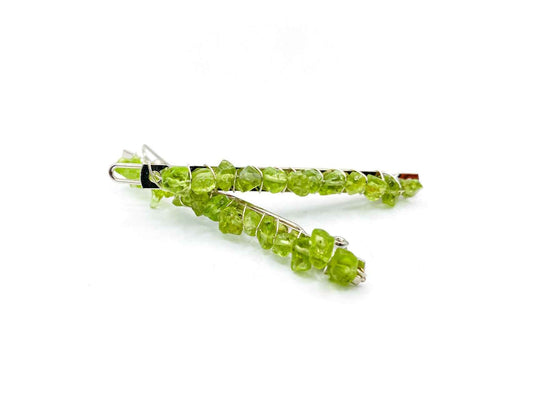 Peridot Hair Barrette - 2.5in. | Crystal Hair Accessories - Bridal Hair, Boho Hair Pieces