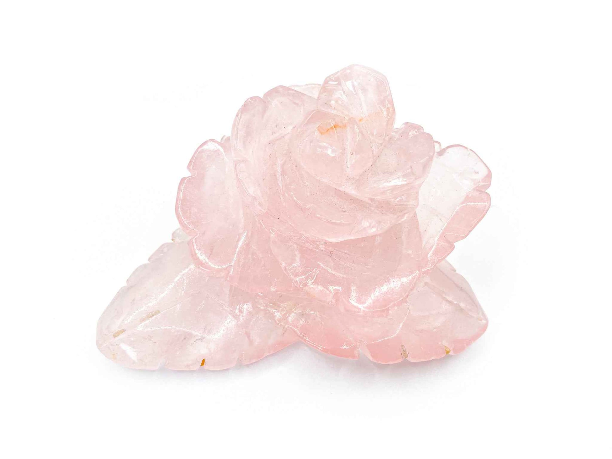 Rose Quartz Rose Carving Gemstone | Hand Carved Crystals