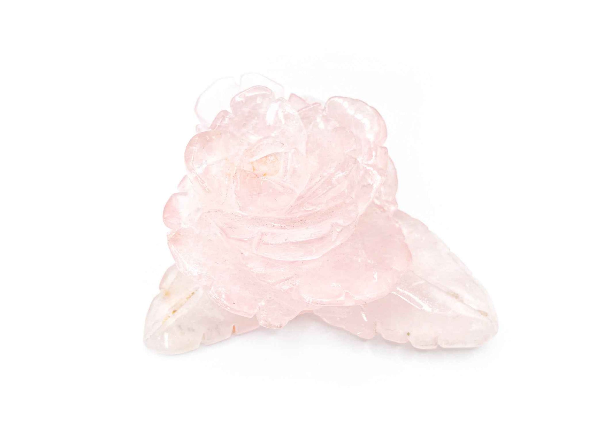 Rose Quartz Rose Carving Gemstone | Hand Carved Crystals