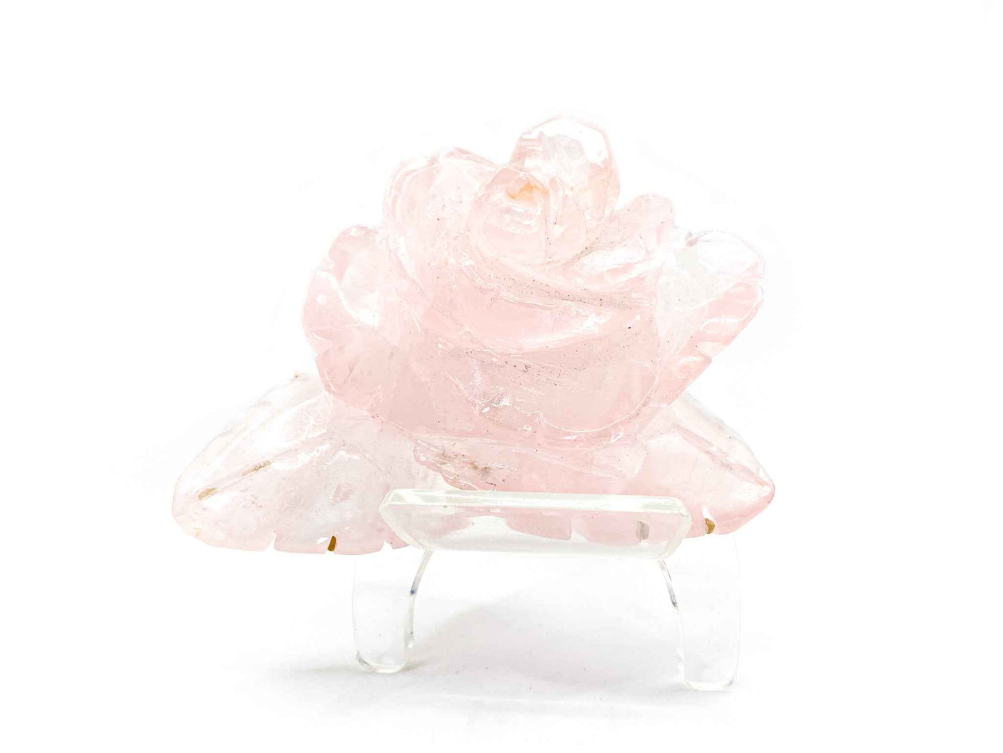 Rose Quartz Rose Carving Gemstone | Hand Carved Crystals