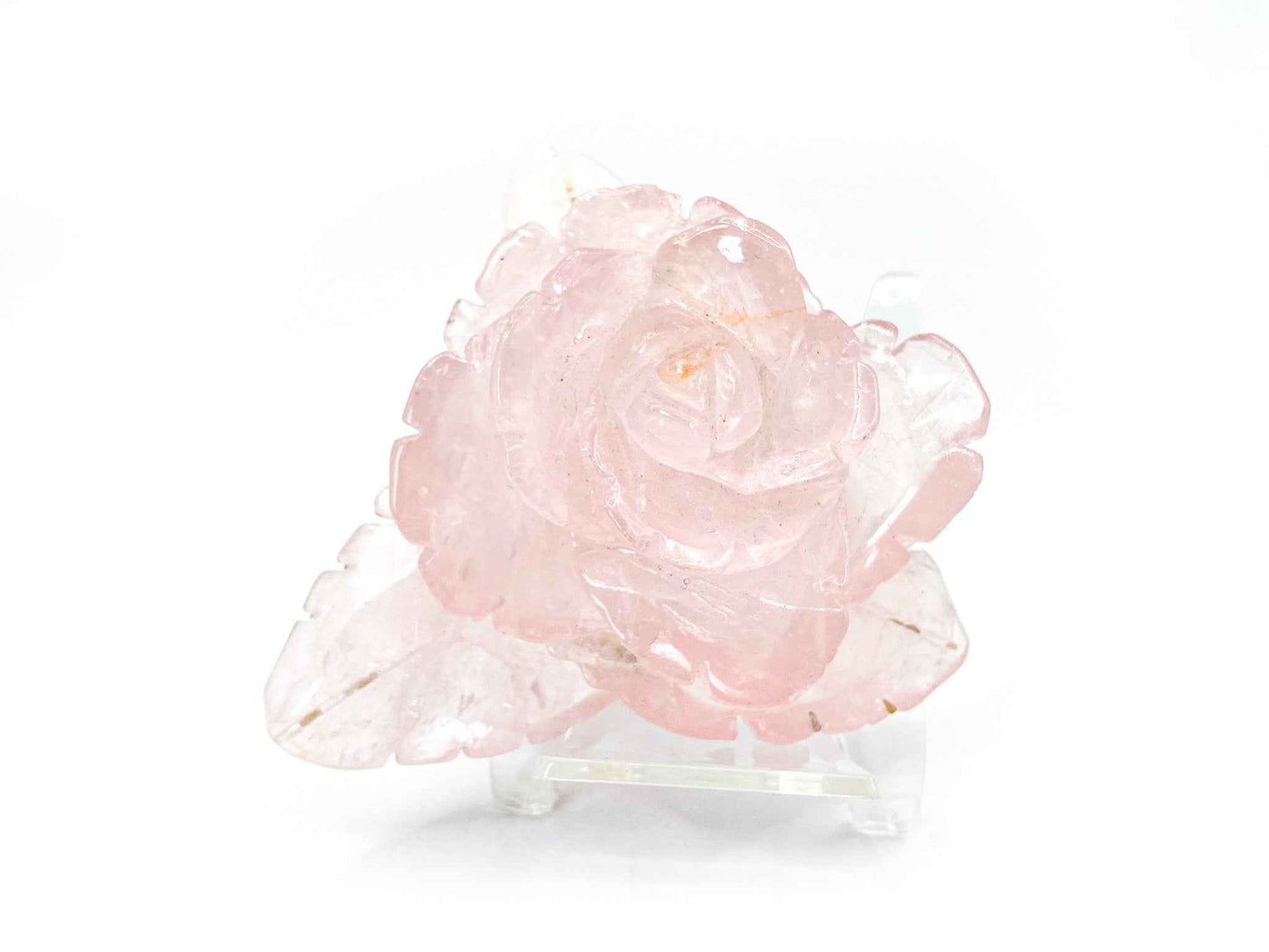 Rose Quartz Rose Carving Gemstone | Hand Carved Crystals