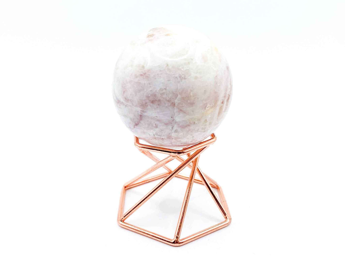 Rose Gold Geometric Crystal Sphere Stand | For Small to Medium Crystals