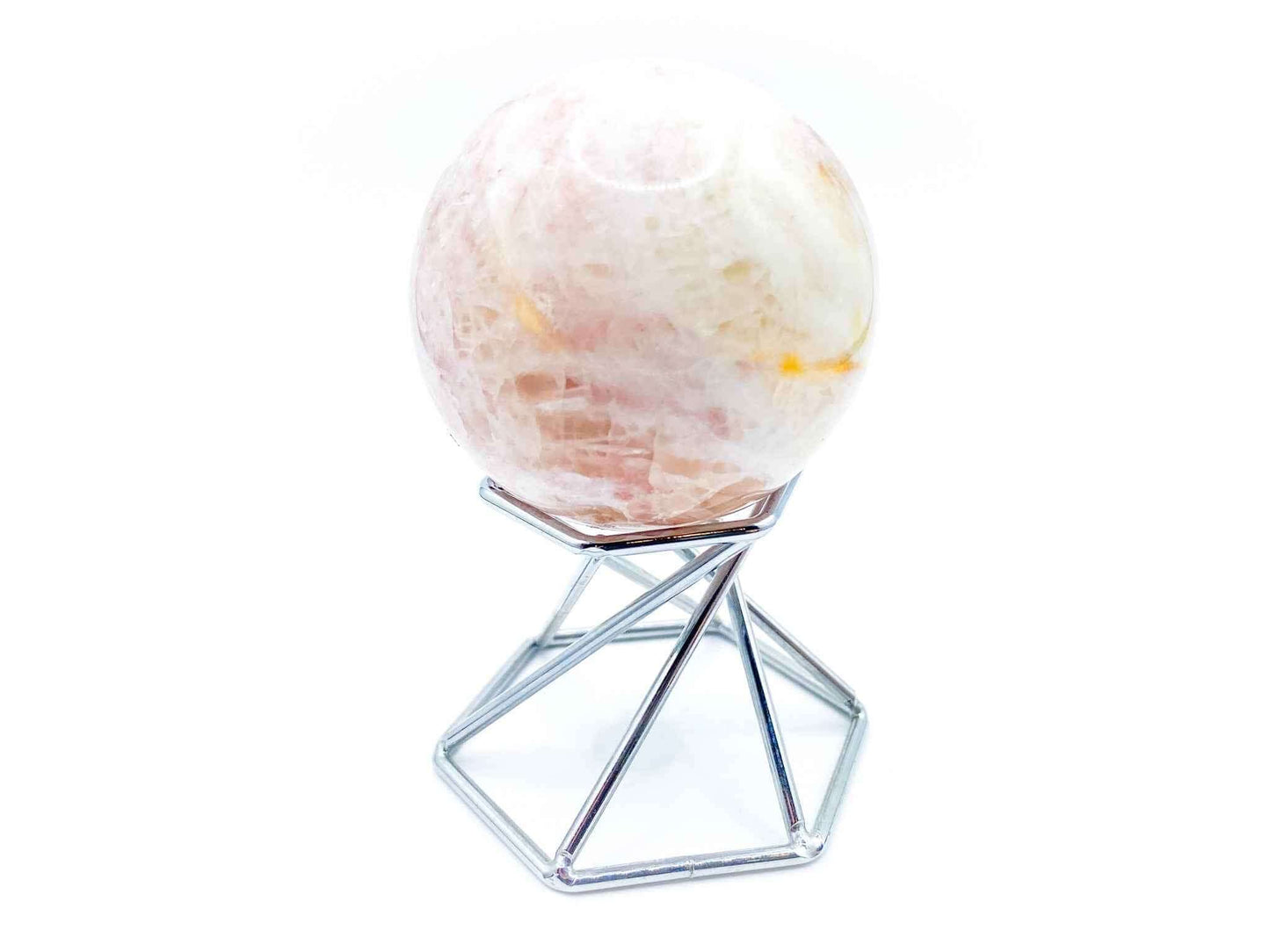 Silver Geometric Crystal Sphere Stand | For Small to Medium Crystals