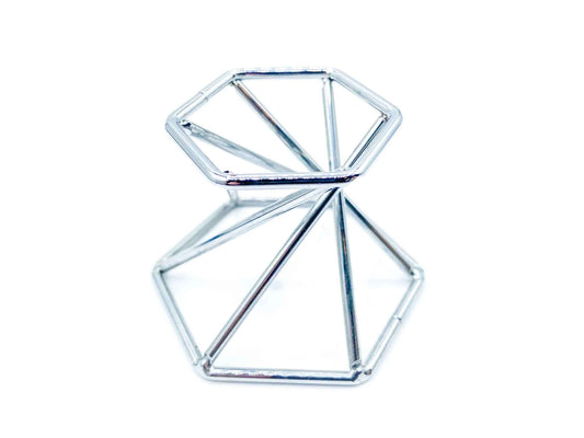 Silver Geometric Crystal Sphere Stand | For Small to Medium Crystals