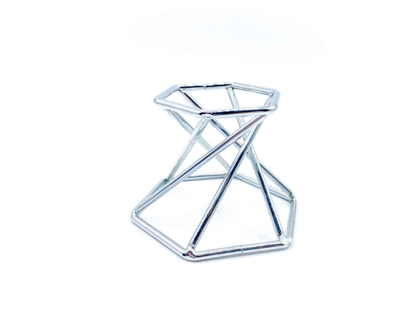 Silver Geometric Crystal Sphere Stand | For Small to Medium Crystals