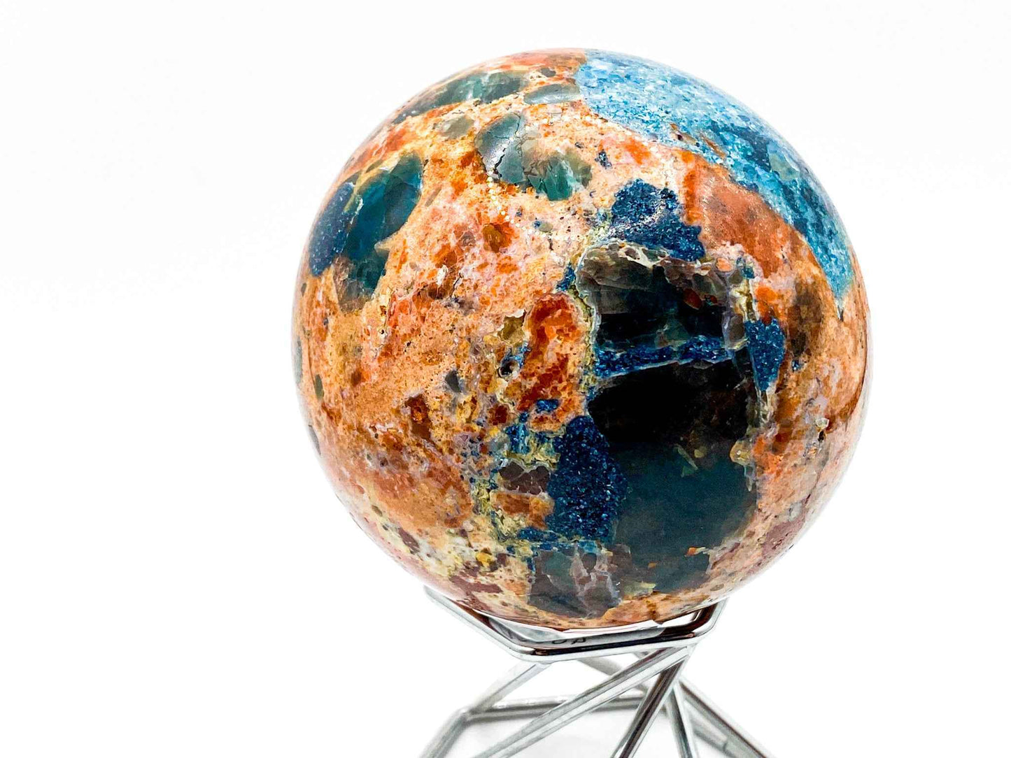 Sunstone and Blue Apatite Sphere | Crystal Spheres