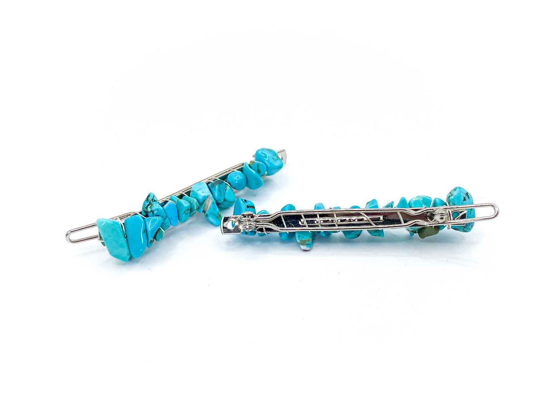 Turquoise Hair Barrette - 2.5in. | Crystal Hair Accessories - Bridal Hair, Boho Hair Pieces
