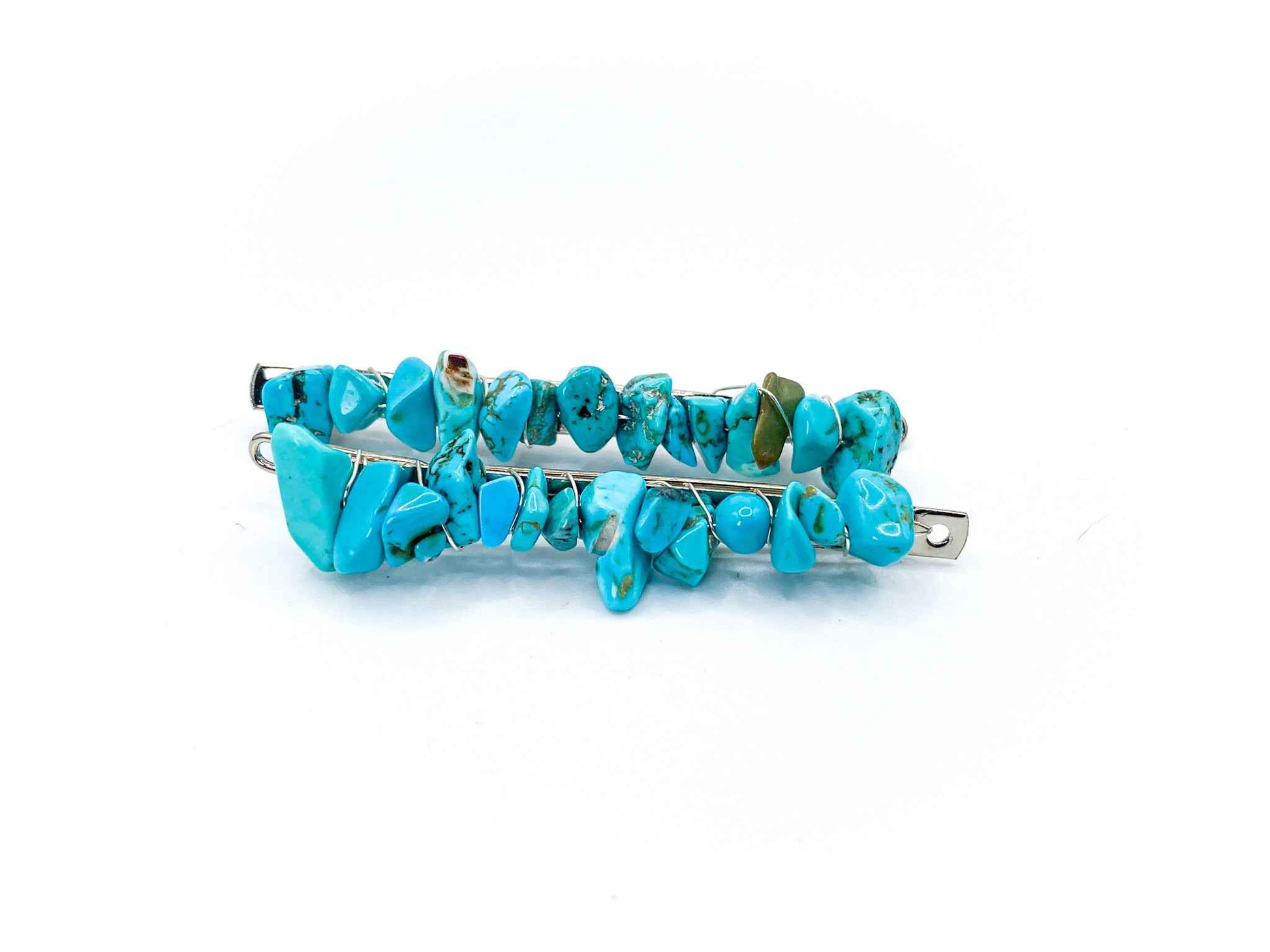 Turquoise Hair Barrette - 2.5in. | Crystal Hair Accessories - Bridal Hair, Boho Hair Pieces