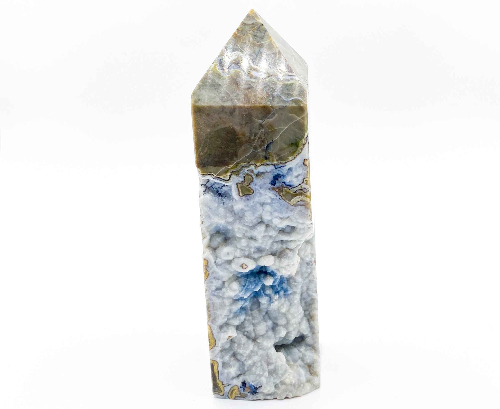 Volcano Agate Crystal Tower 5in. | UV Reactive