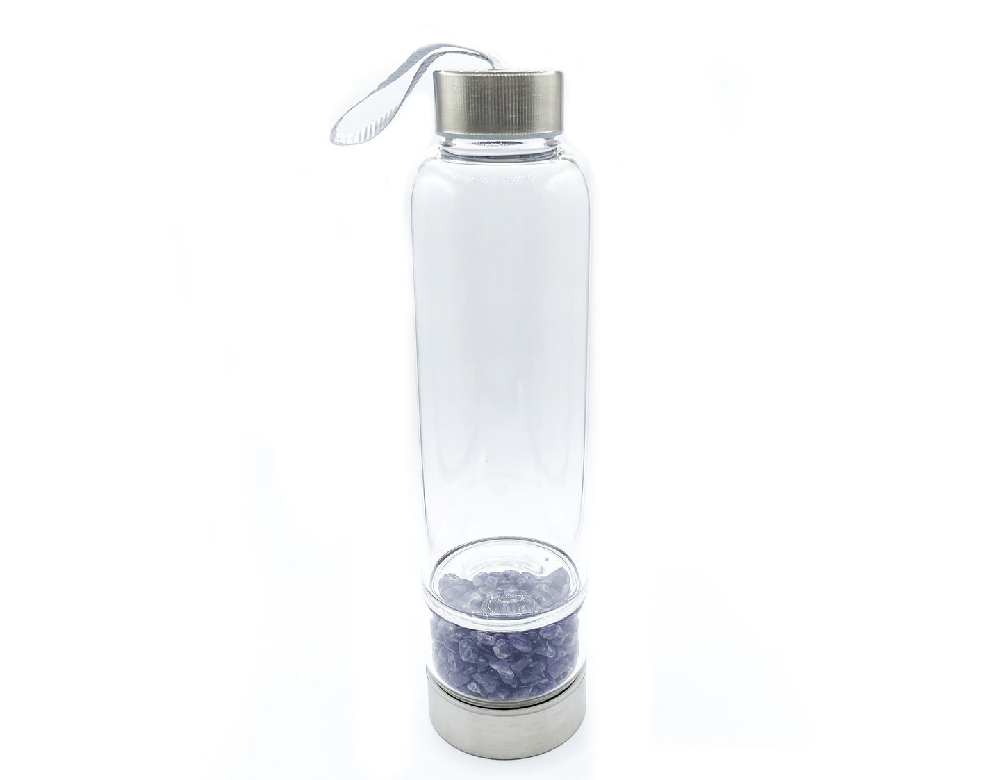 Amethyst Crystal Water Bottle 14oz. | Stainless Steel Glass Water Bottle Tumbler