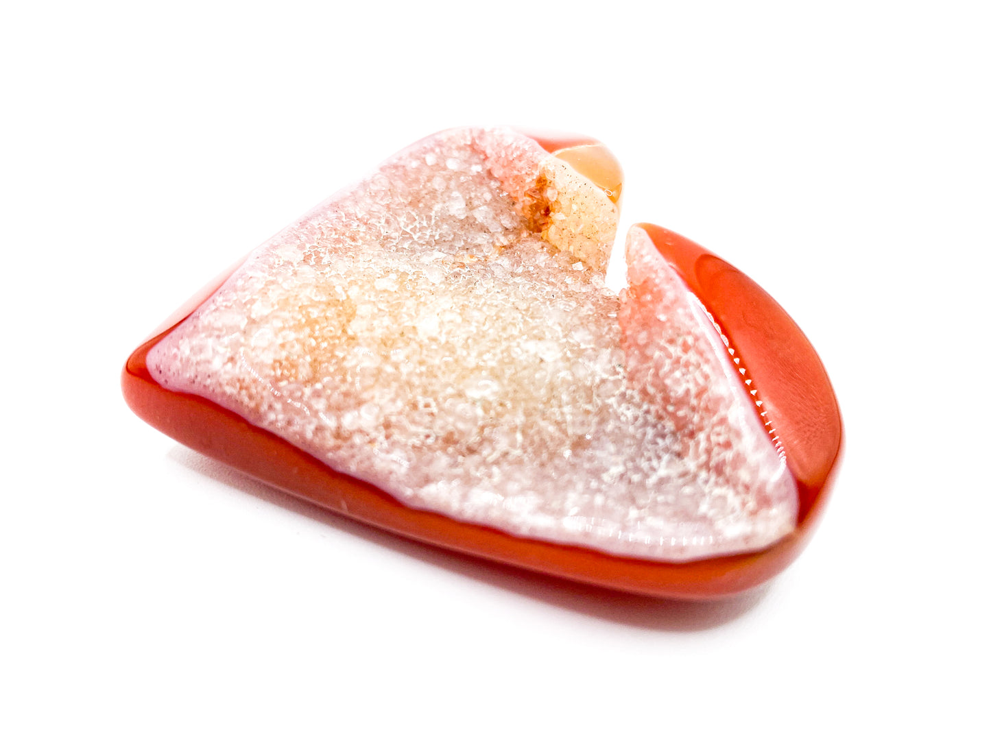 Druzy Carnelian Heart Carving