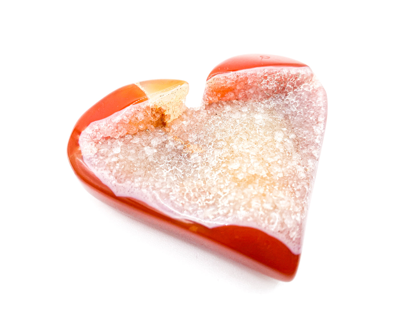 Druzy Carnelian Heart Carving