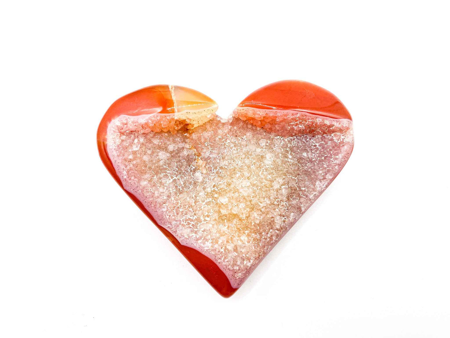 Druzy Carnelian Heart Carving