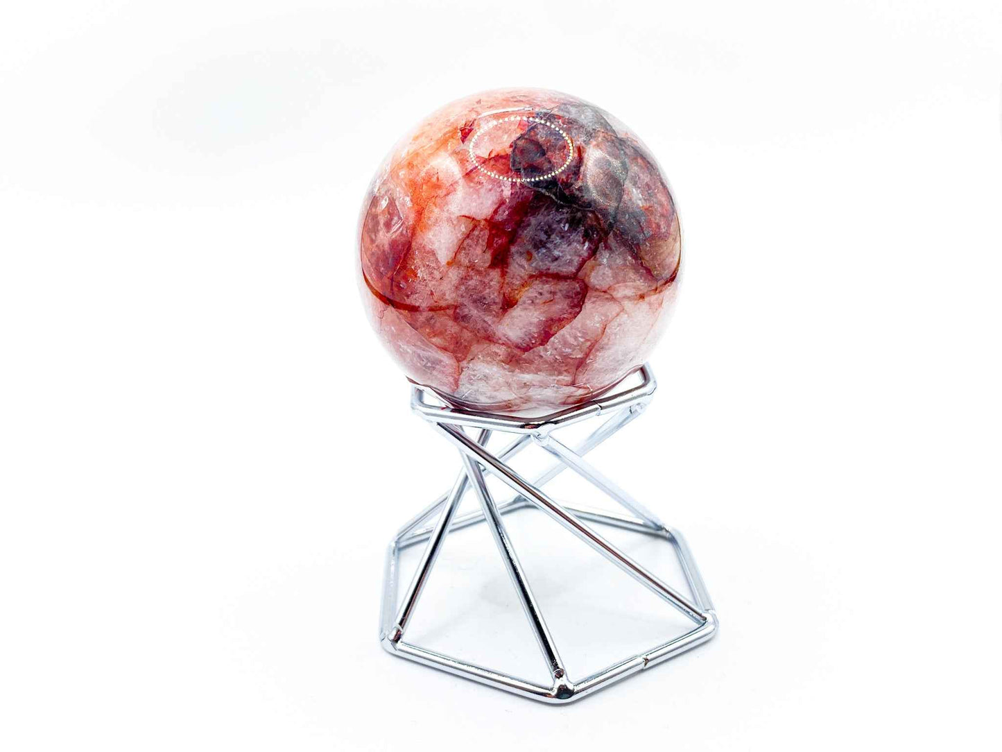 Natural Fire Quartz Sphere | 50mm Crystal Sphere