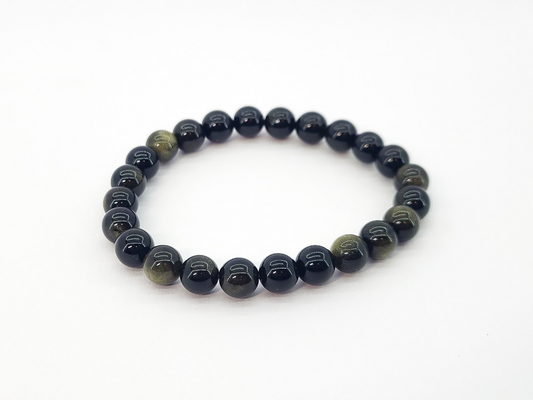 Golden Sheen Obsidian Bracelet | Natural Gemstone Jewelry