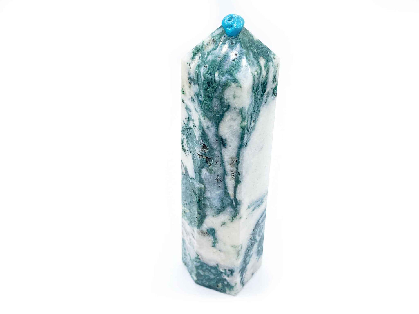 4.75" Moss Agate Tower