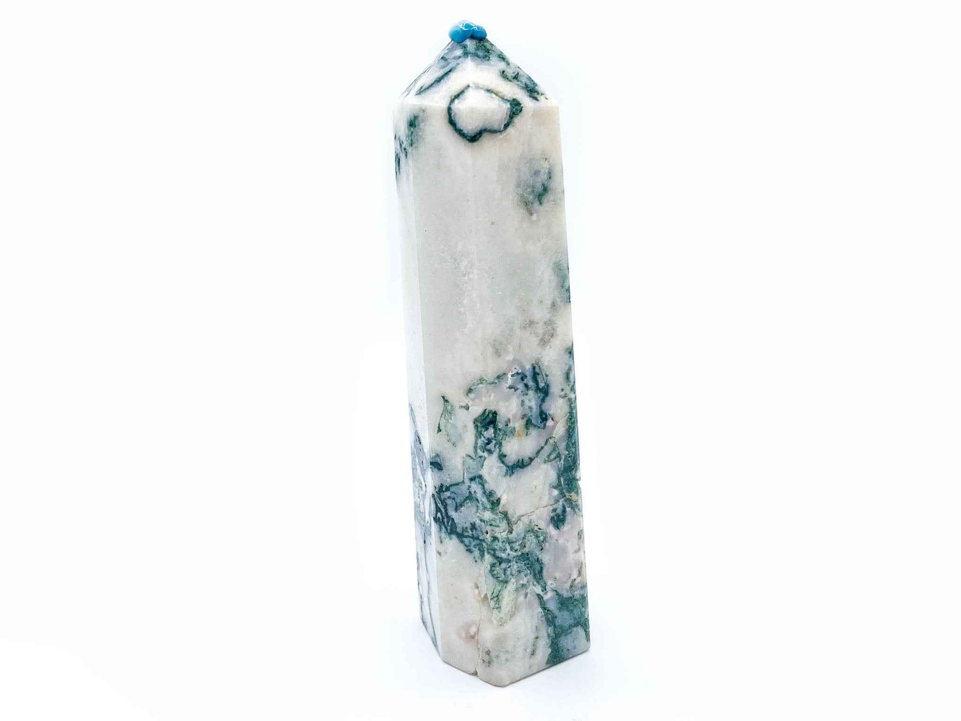 4.75" Moss Agate Tower
